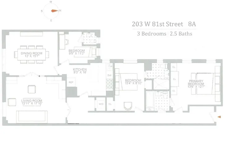 203 West 81st Street, 2A | floorplan | View 14