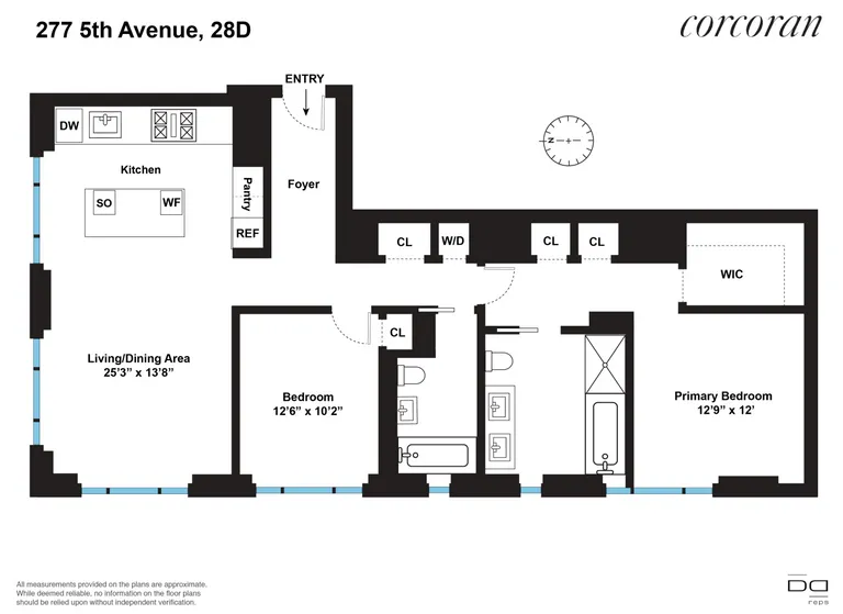 277 Fifth Avenue, 28D | floorplan | View 11