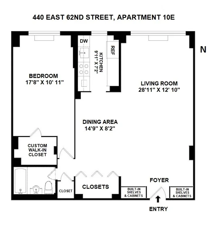 440 East 62nd Street, 10E | floorplan | View 8