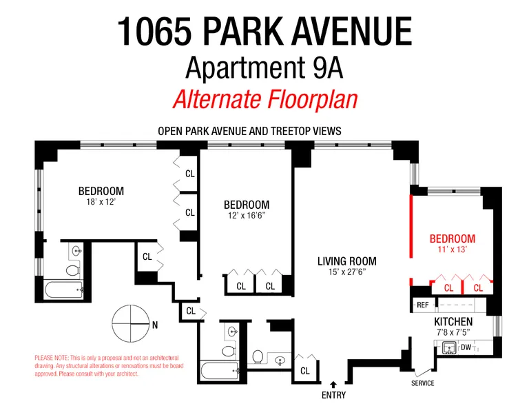 1065 Park Avenue, 9A | floorplan | View 14