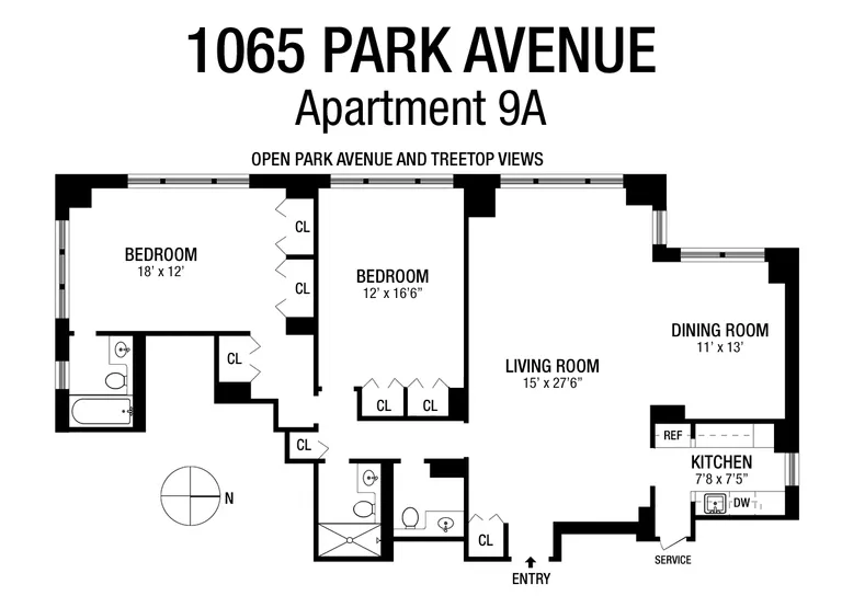 1065 Park Avenue, 9A | floorplan | View 15