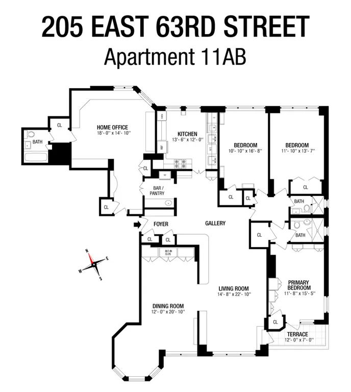 205 East 63rd Street, 11AB | floorplan | View 14