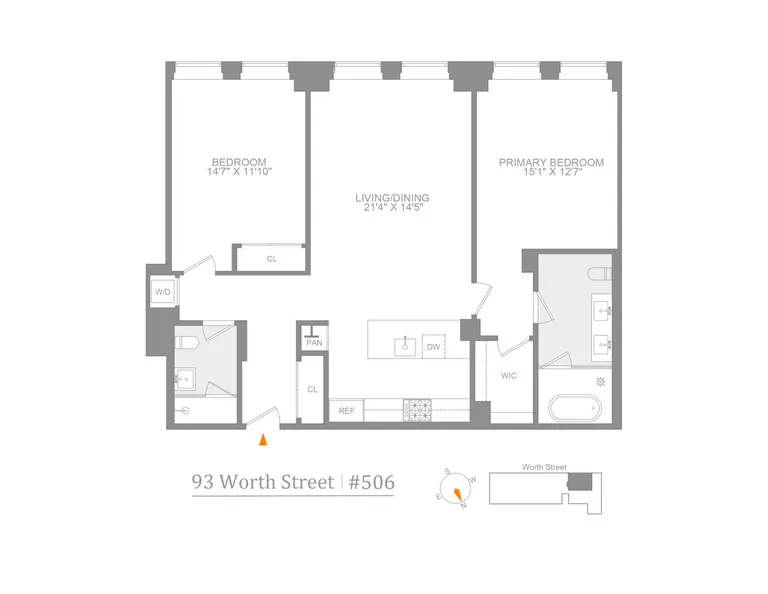 93 Worth Street, 506 | floorplan | View 10