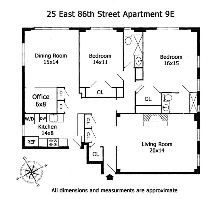 25 East 86th Street, 9E | floorplan | View 9