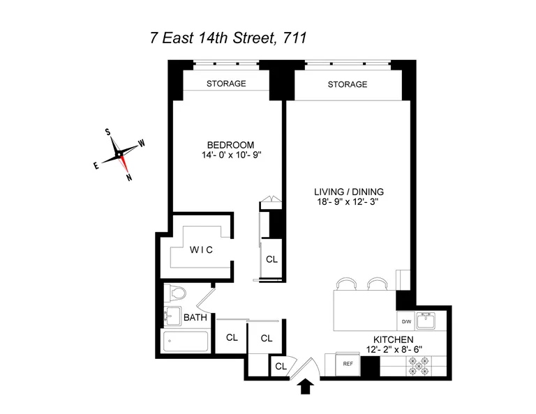 7 East 14th Street, 711 | floorplan | View 8