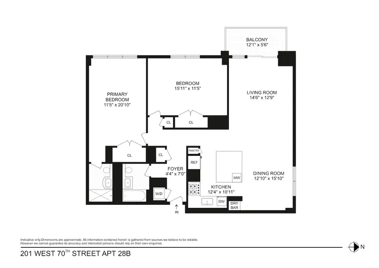 201 West 70th Street, 28B | floorplan | View 14