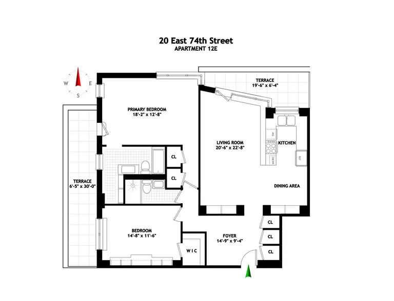 20 East 74th Street, 12E | floorplan | View 11
