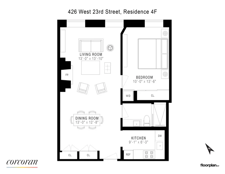 426 West 23rd Street, 4F | floorplan | View 11