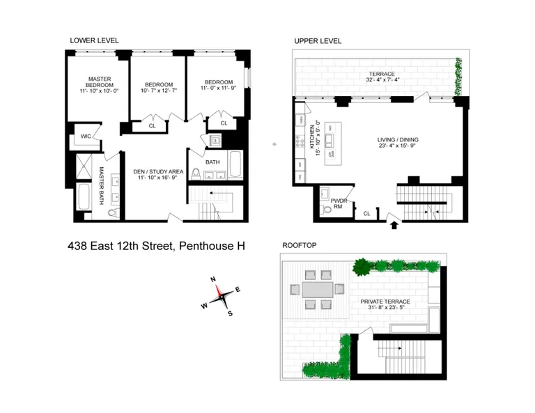 438 East 12th Street, PHH | floorplan | View 13