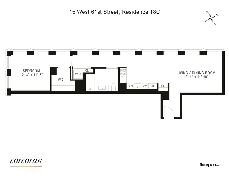 15 West 61st Street, 18C | floorplan | View 15