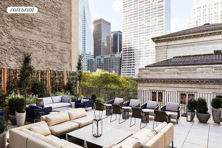 New York City Real Estate | View 16 West 40th Street, 25A | Hotel Amenity Terrace | View 16