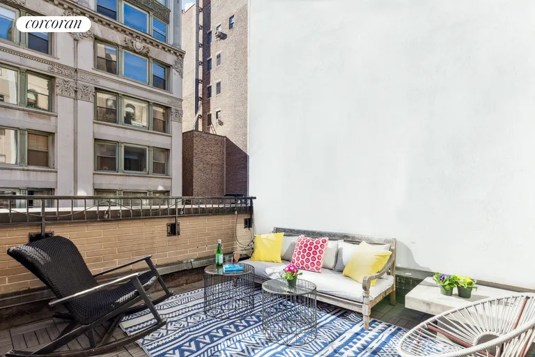 New York City Real Estate | View 35 East 10th Street, 4K | Private Terrace Lounging Area | View 2