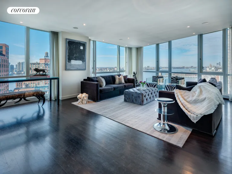 New York City Real Estate | View 200 Chambers Street, 24CDE | Living Room | View 4