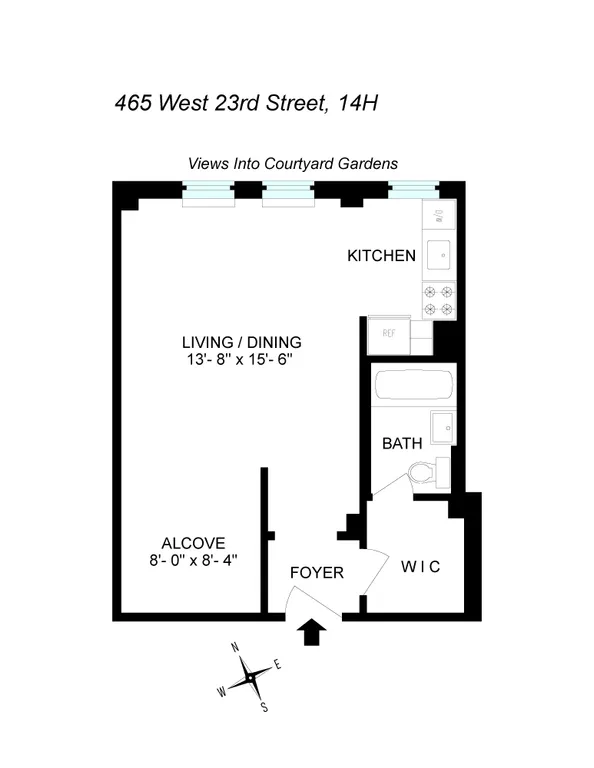 465 West 23rd Street, 14H | floorplan | View 5