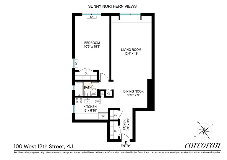 100 West 12th Street, 4J | floorplan | View 7