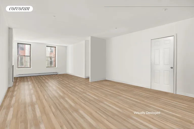 New York City Real Estate | View 56 Ludlow Street, 4THFLOOR | Virtually Destaged East Living Area | View 11