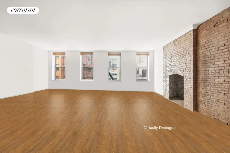 New York City Real Estate | View 56 Ludlow Street, 4THFLOOR | Virtually Destaged West Living Area | View 12