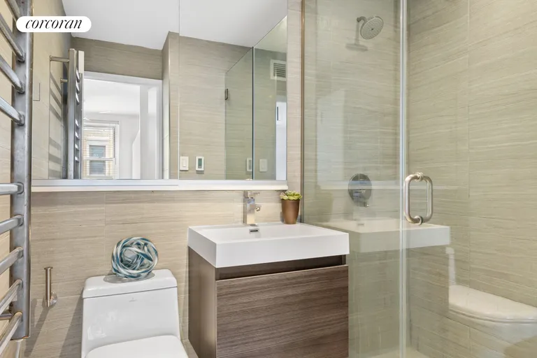 New York City Real Estate | View 382 West Street, 4B | Primary Bathroom | View 8