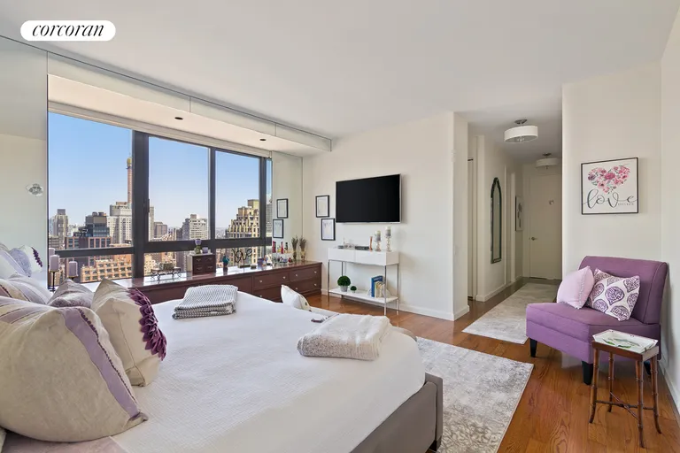 New York City Real Estate | View 100 United Nations Plaza, 37E | Bedroom with skyline views | View 5