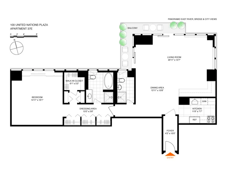 100 United Nations Plaza, 37E | floorplan | View 11