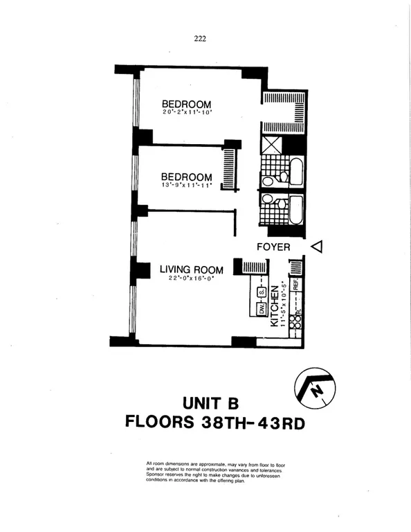 200 Rector Place, 40B | floorplan | View 13