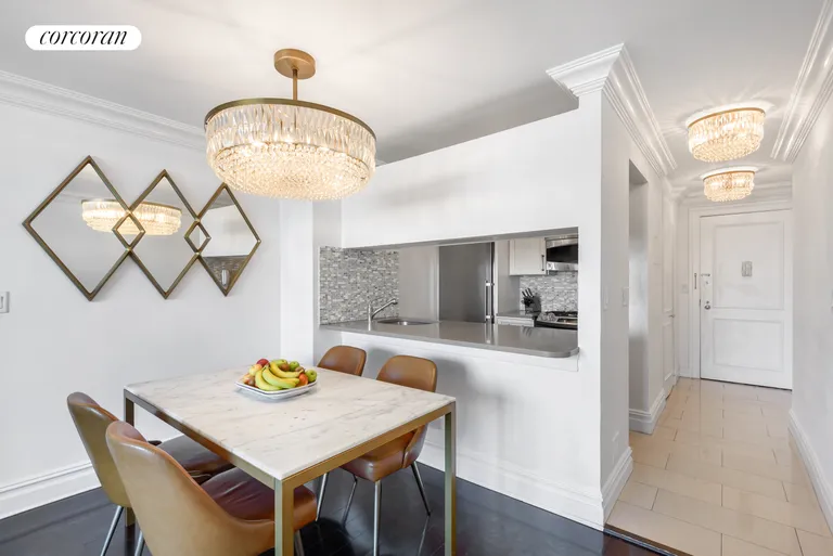 New York City Real Estate | View 200 Rector Place, 32B | Dining area & passthrough kitchen | View 5