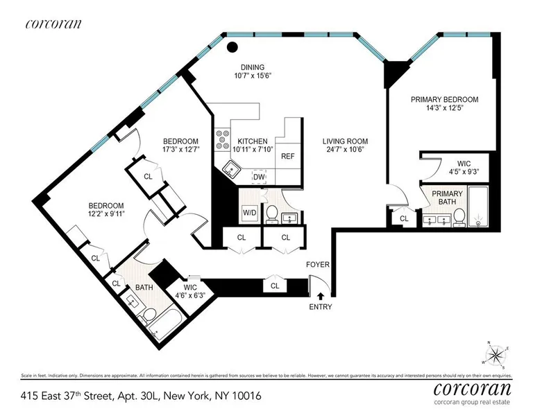 New York City Real Estate | View 415 East 37th Street, 30L | Floorplan | View 14