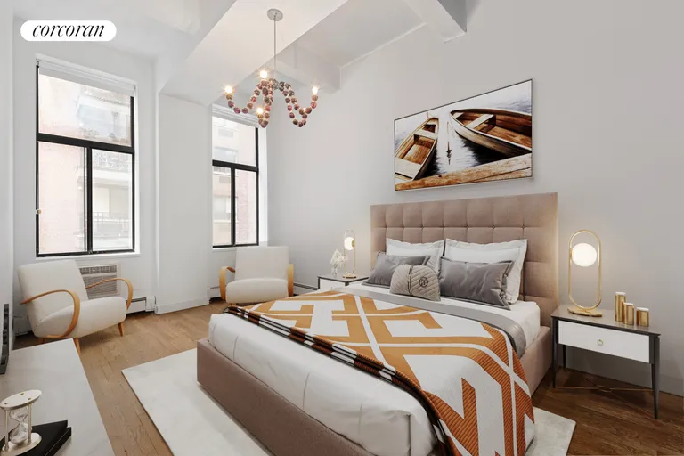 New York City Real Estate | View 165 Perry Street, 2A | Primary bedroom virtually staged | View 5