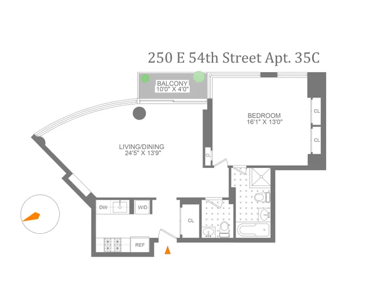 250 East 54th Street, 35C | floorplan | View 5