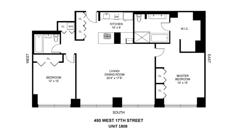 450 West 17th Street, 1808 | floorplan | View 8