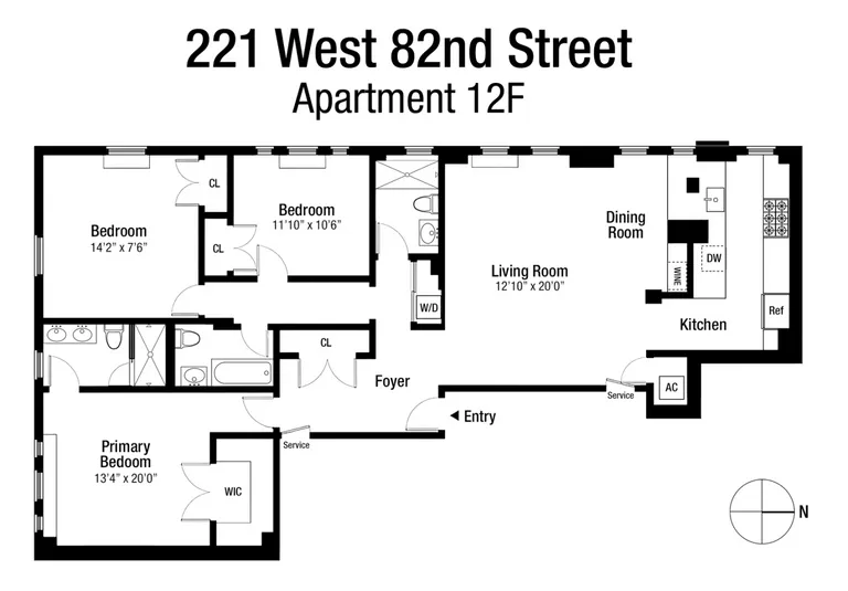 221 West 82nd Street, 12F | floorplan | View 13