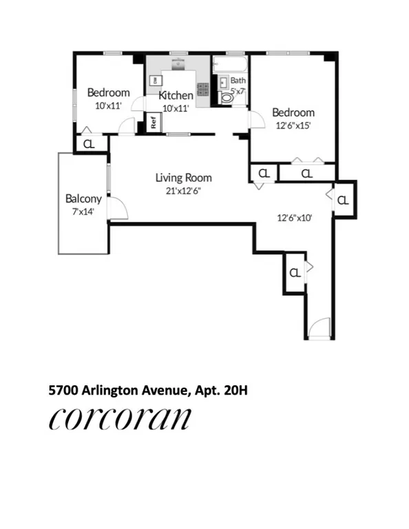 5700 Arlington Avenue, 20H | floorplan | View 7