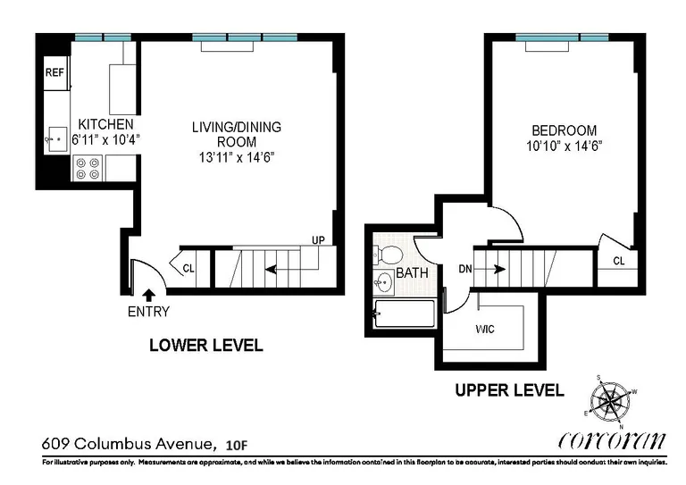 609 Columbus Avenue, 10F | floorplan | View 6