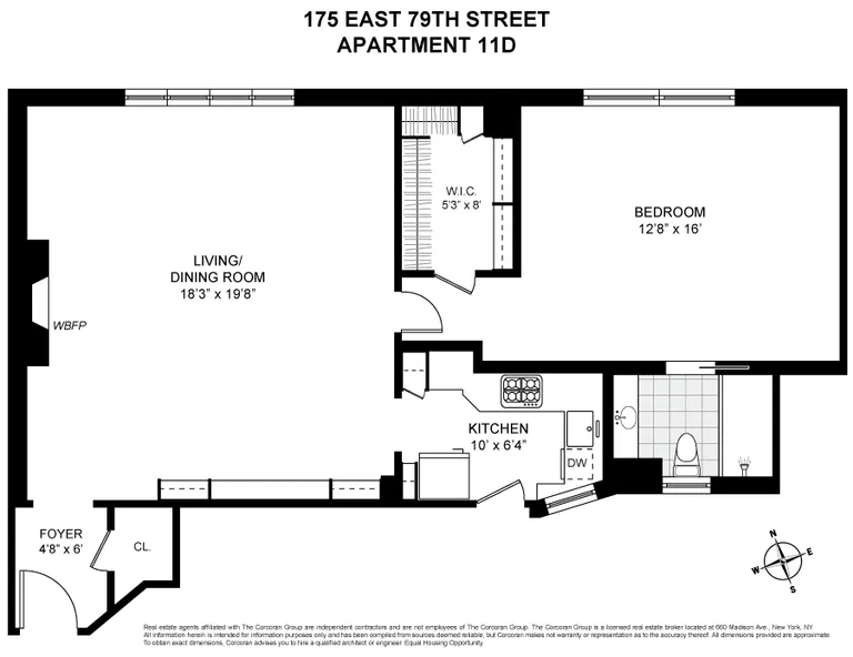 175 East 79th Street, 11D | floorplan | View 11