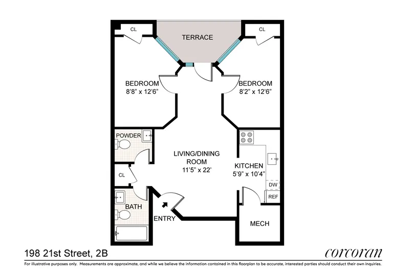 198 21st Street, 2B | floorplan | View 7