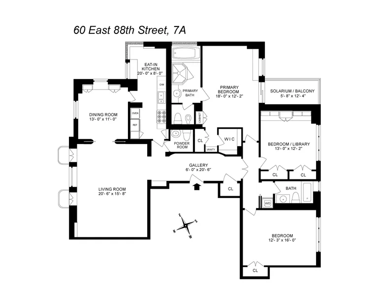 60 East 88th Street, 7A | floorplan | View 8