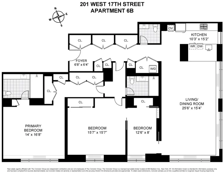201 West 17th Street, 6B | floorplan | View 17
