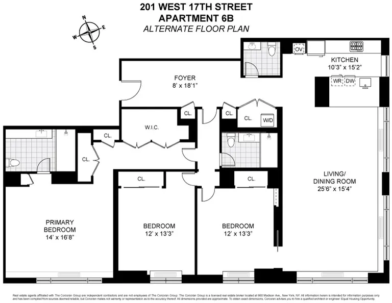 201 West 17th Street, 6B | floorplan | View 18
