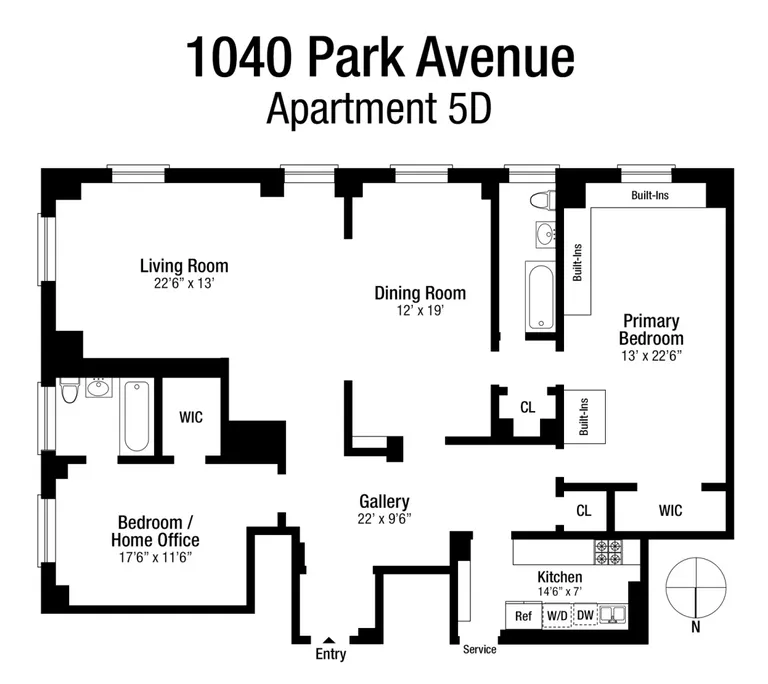 1040 Park Avenue, 5D | floorplan | View 11