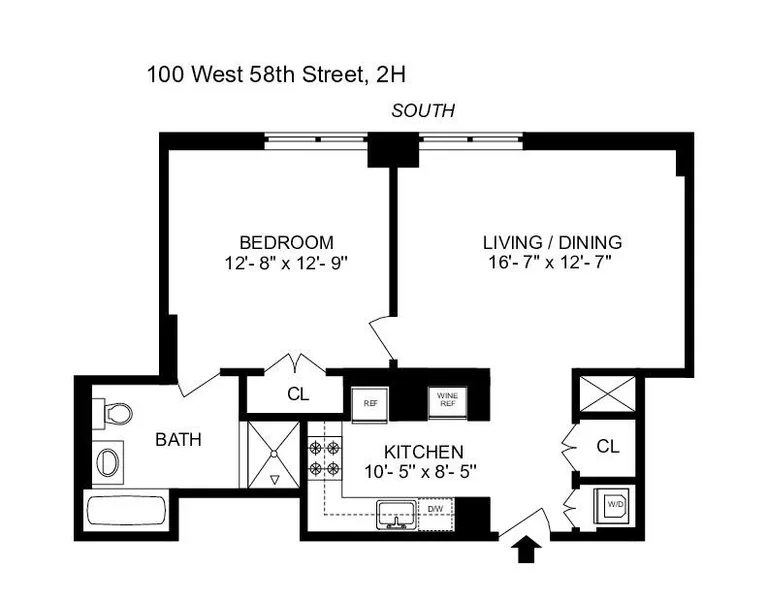 100 West 58th Street, 2H | floorplan | View 10