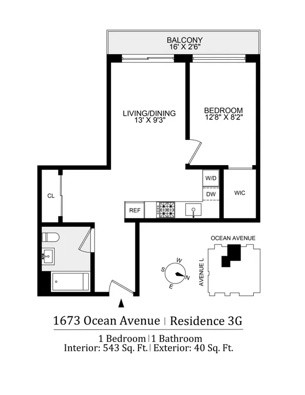 1673 Ocean Avenue, 3G | floorplan | View 12