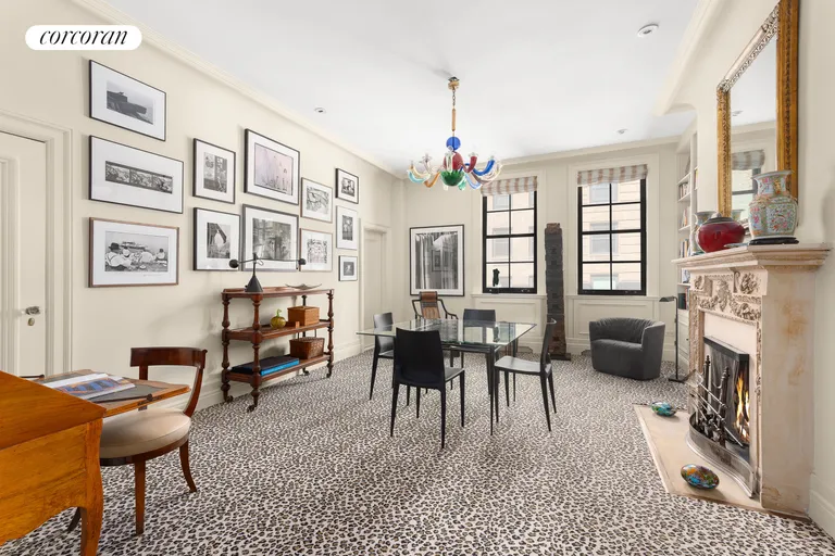 New York City Real Estate | View 32 East 64th Street, 7NE | Dining Room + Library | View 8