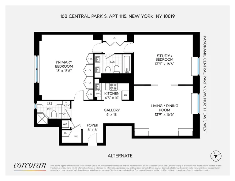160 Central Park South, 1115A | floorplan | View 12
