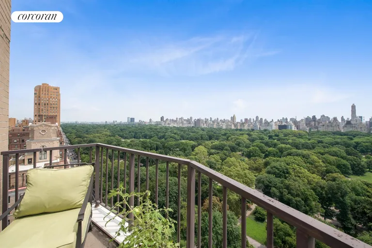 New York City Real Estate | View 80 Central Park West, 25A | Park View from Balcony | View 8