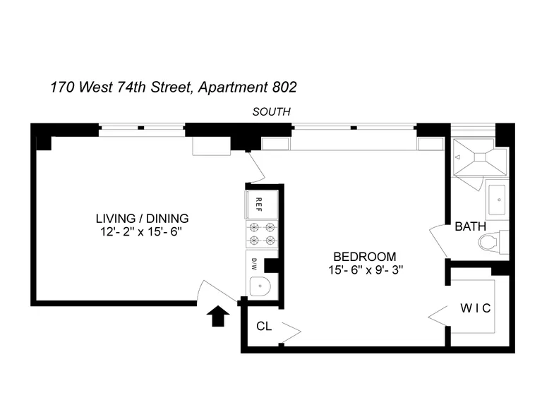 170 West 74th Street, 802 | floorplan | View 5