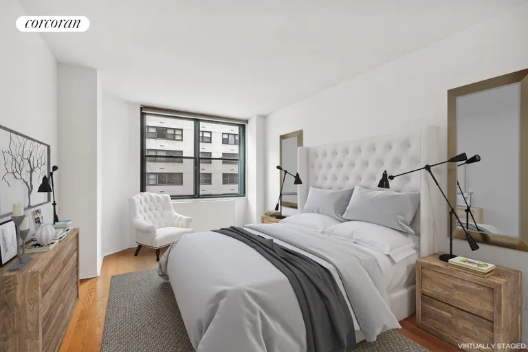 New York City Real Estate | View 301 East 87th Street, 14E | Primary Bedroom Virtually staged | View 3