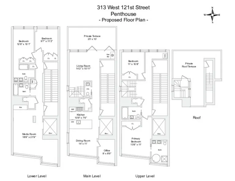 313 West 121st Street, PH | floorplan | View 12