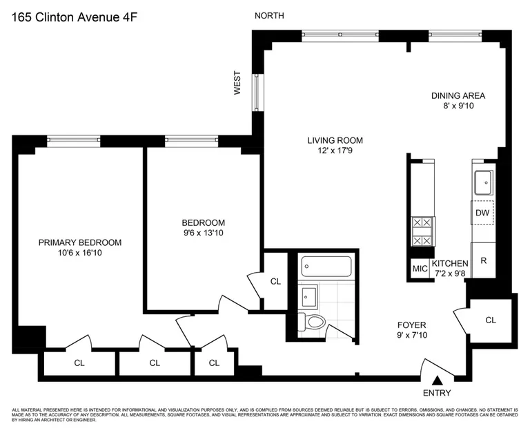165 Clinton Avenue, 4F | floorplan | View 9