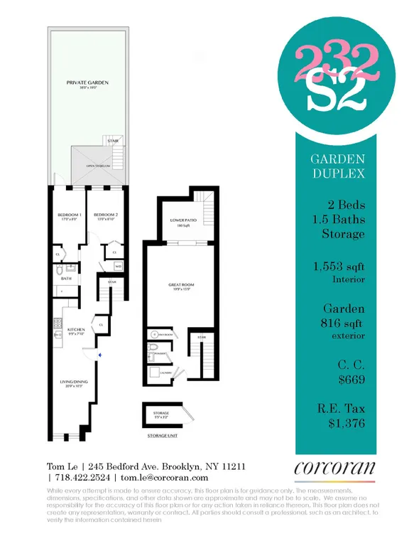 232 South 2nd Street, GARDEN | floorplan | View 20