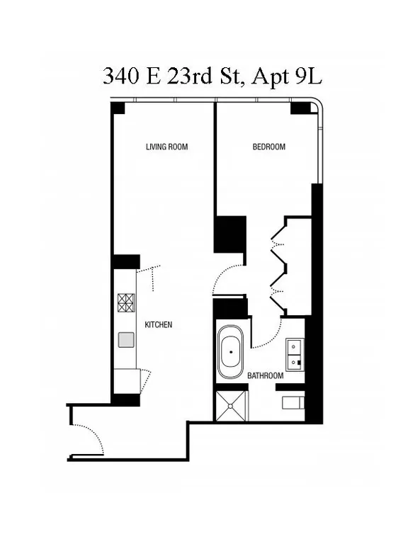 340 East 23rd Street, 9L | floorplan | View 11